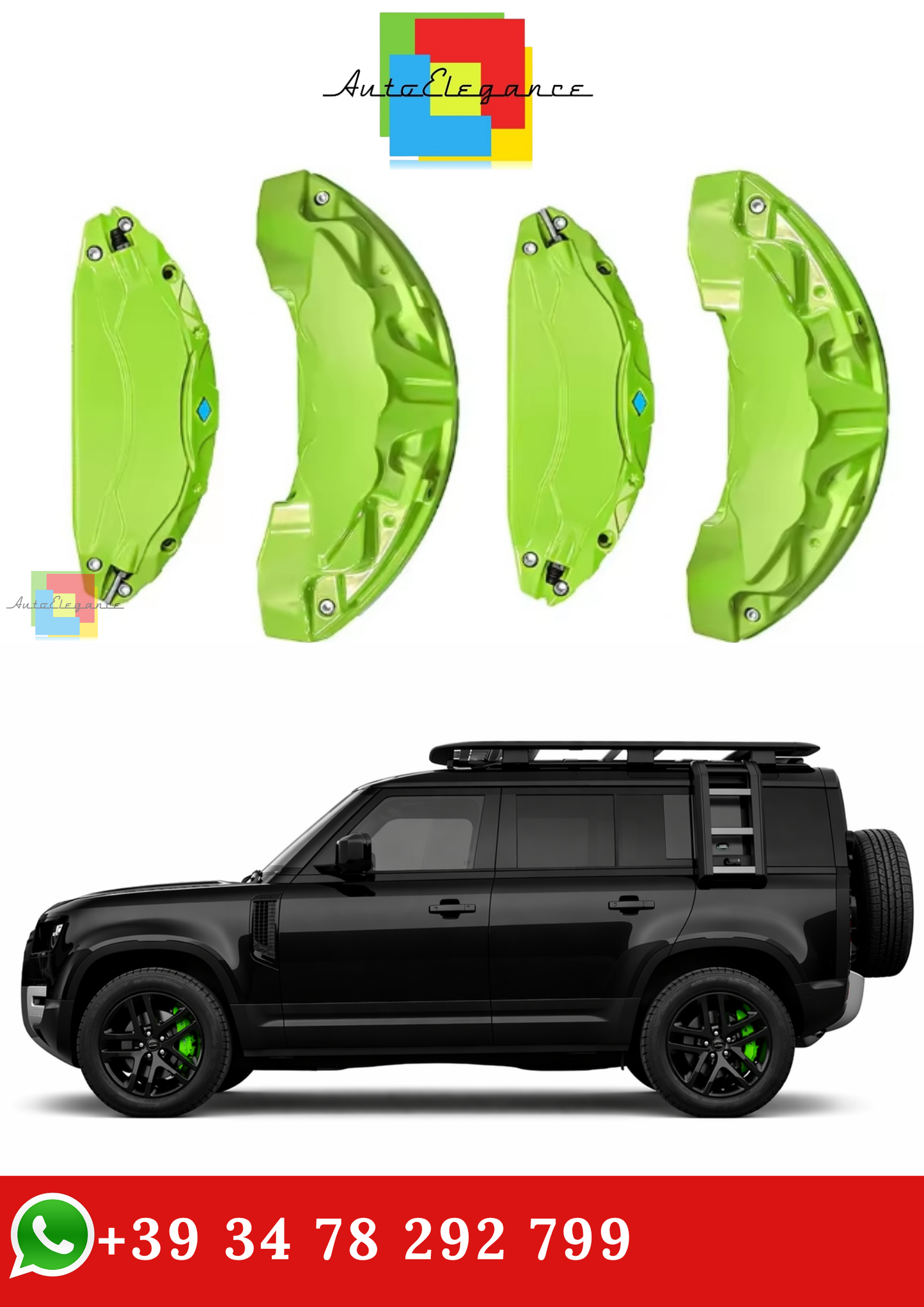 🔥COPERTURA PINZA FRENO IN ALLUMINIO VERDE PER LAND ROVER DEFENDER 2020-2025🔥