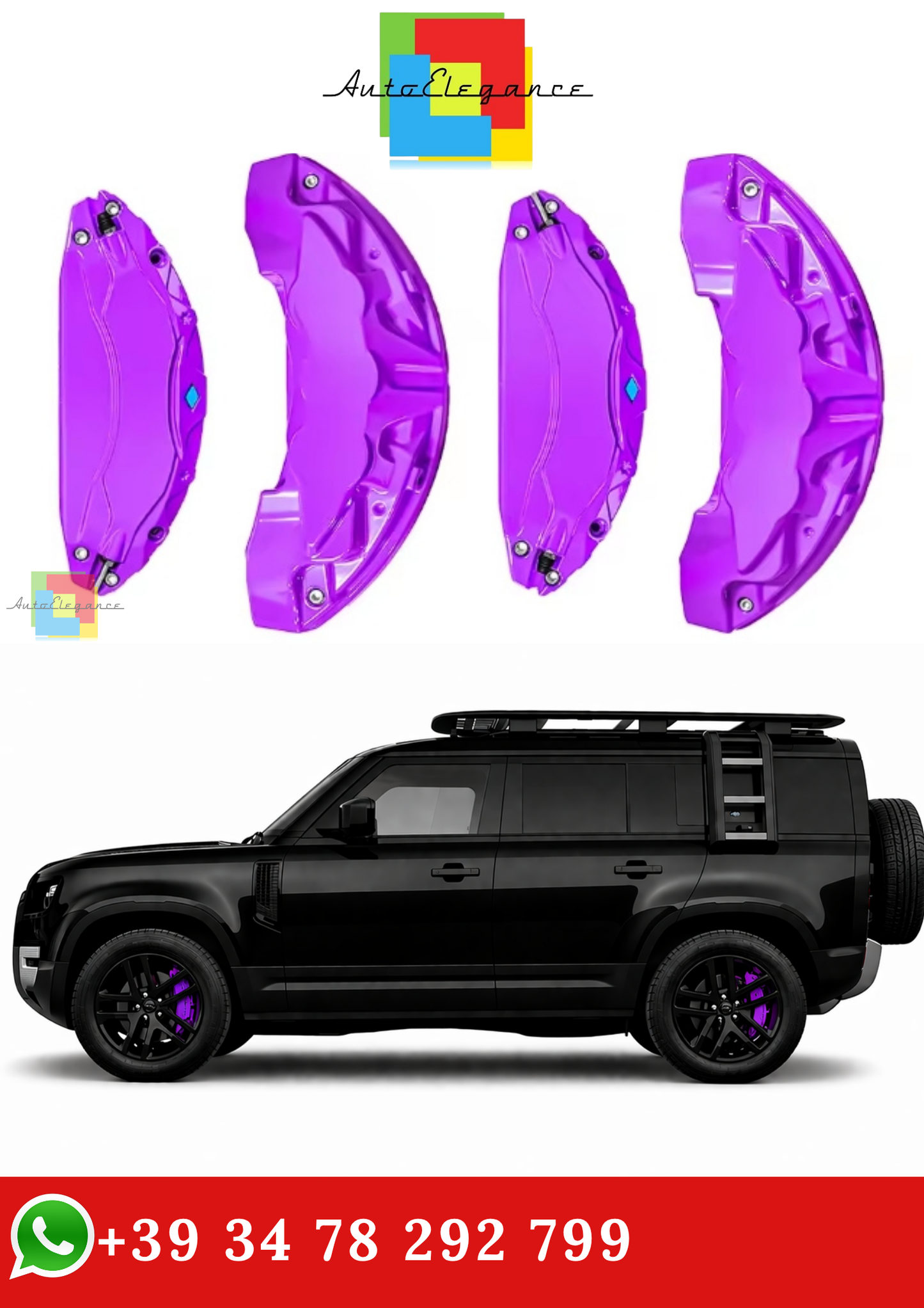🔥COPRI PINZE FRENO IN ALLUMINIO VIOLA PER LAND ROVER DEFENDER 2020-2025🔥