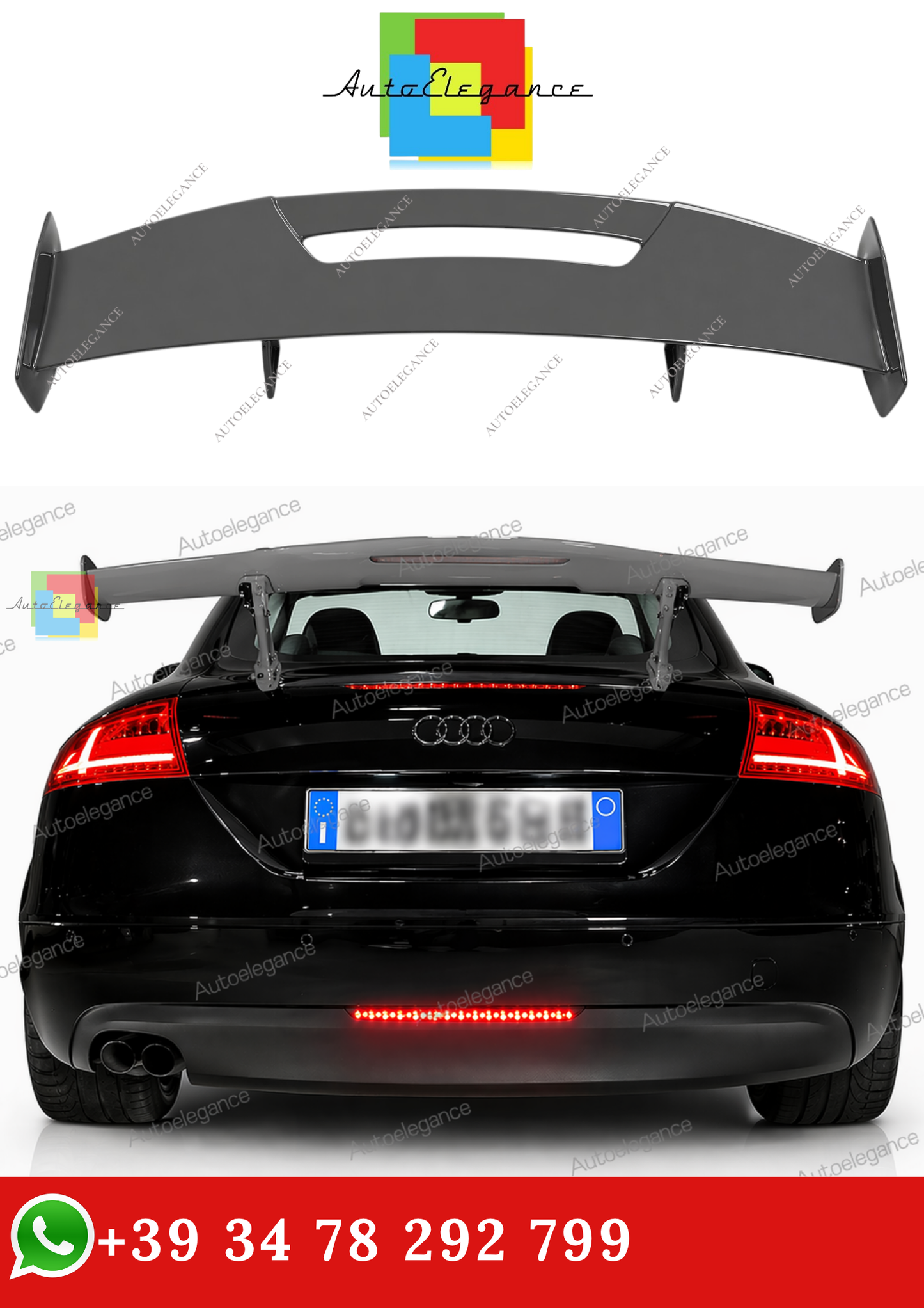 🔥SPOILER POSTERIORE IN STILE GT PER AUDI TT TTRS MK2 MK3 AS3 GREZZO🔥