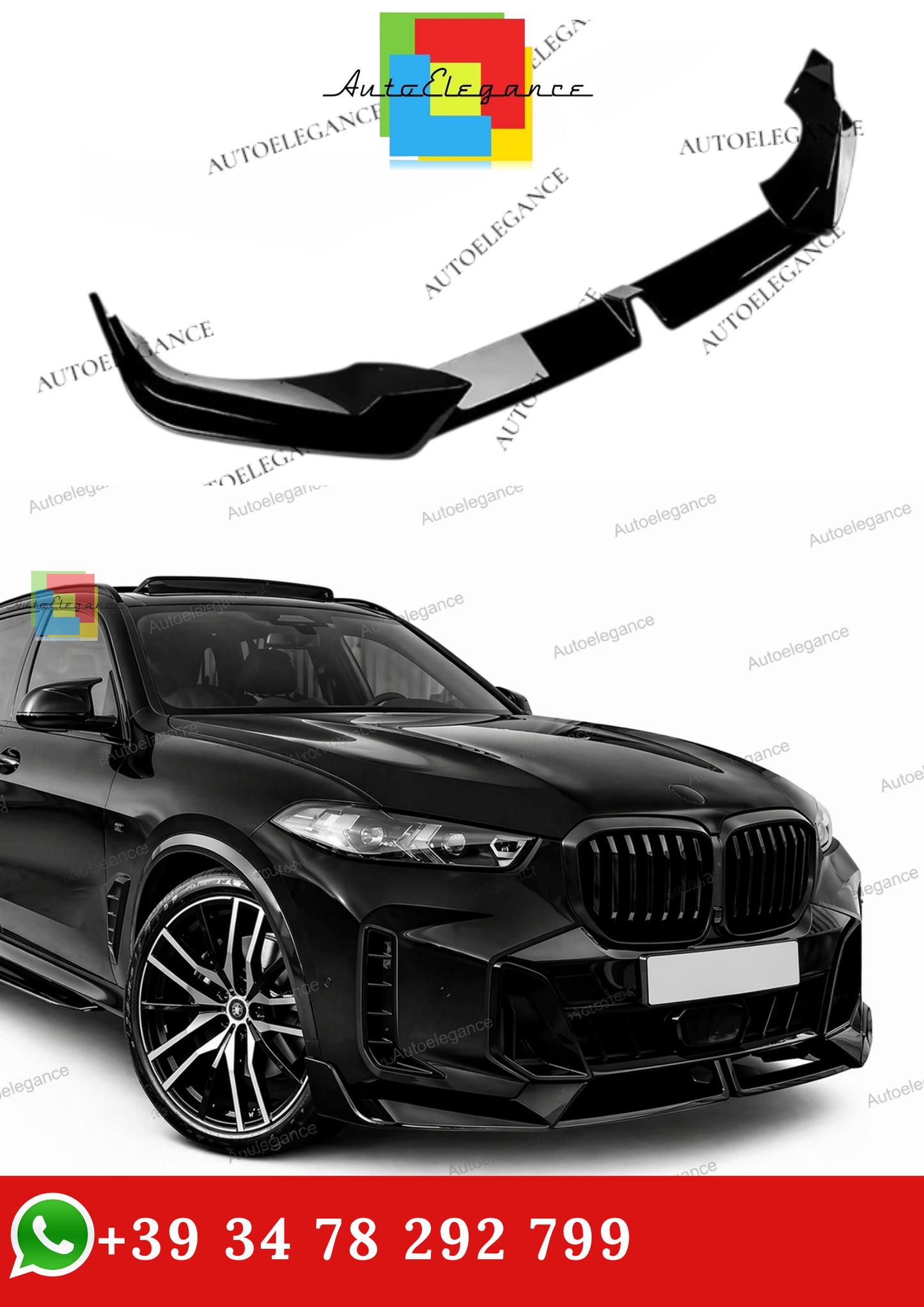 🔥SPLITTER ANTERIORE ADATTO PER BMW X5 G05 LCI M SPORT 2023+ NERO LUCIDO 🔥
