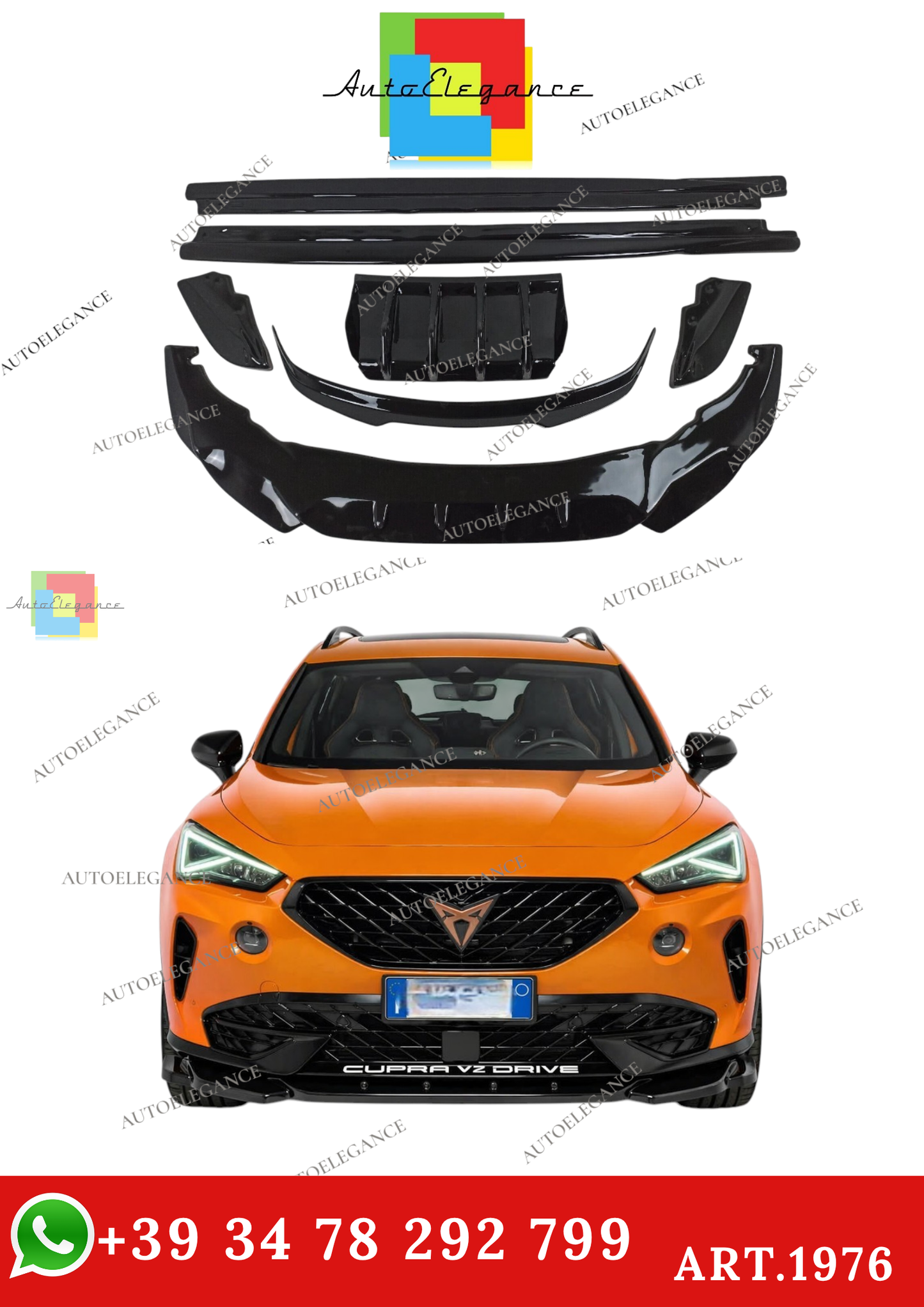 🔥ART.1976  BODYKIT CUPRA FORMENTOR 2020+ NERO LUCIDO🔥