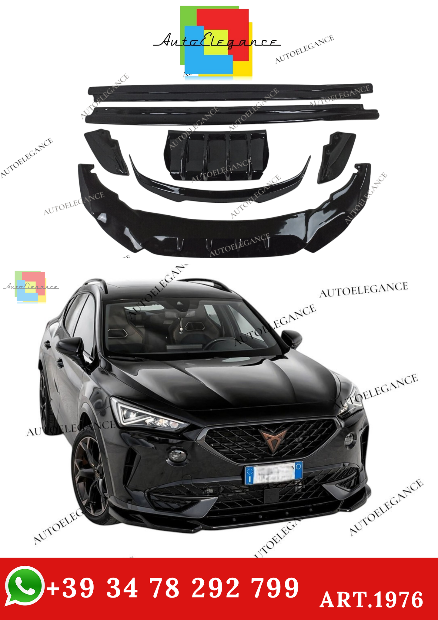 🔥ART.1976  BODYKIT CUPRA FORMENTOR 2020+ NERO LUCIDO🔥