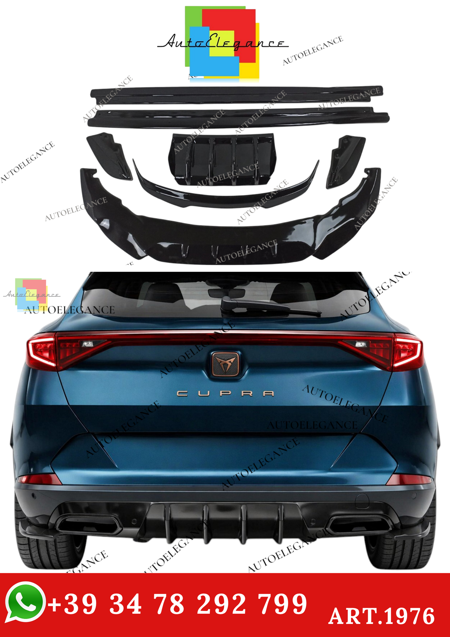 🔥ART.1976  BODYKIT CUPRA FORMENTOR 2020+ NERO LUCIDO🔥
