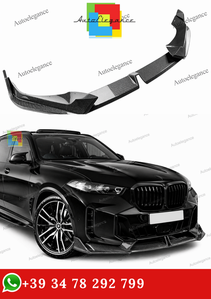 🔥SPLITTER ANTERIORE ADATTO PER BMW X5 G05 LCI M SPORT 2023+ FIBER CARBOONI🔥