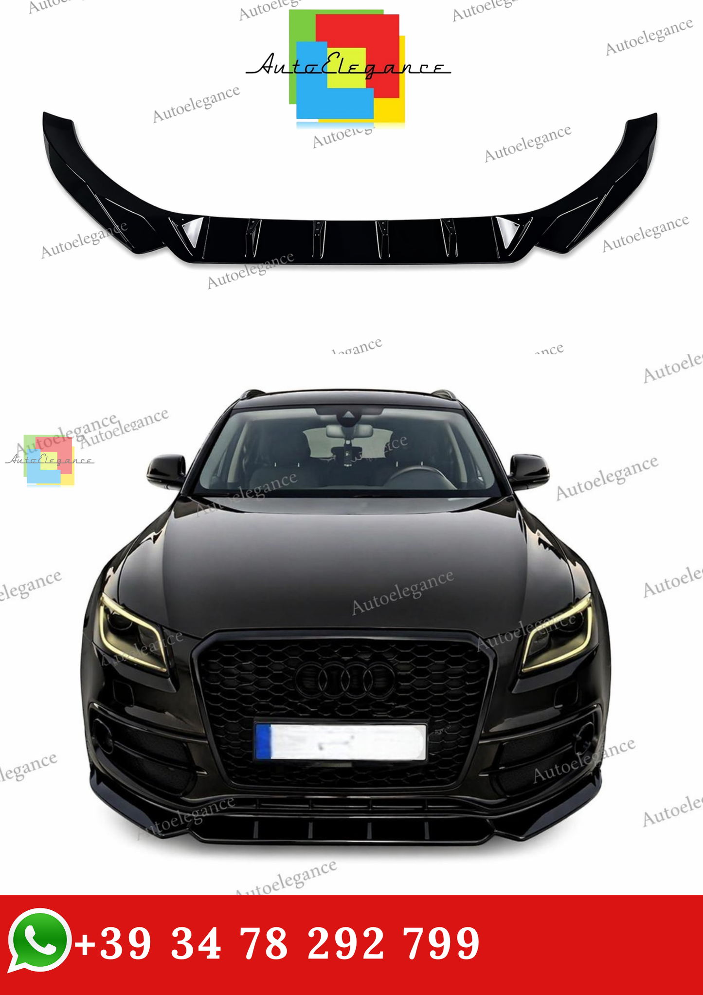 🔥SPLITTER ANTERIORE PER AUDI Q5 SQ5 8R S-LINE 2013-2016 FACELIFT (3 PEZZI)🔥