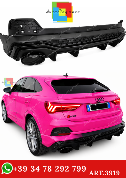🔥ART.3919 DIFFUSORE PER AUDI Q3 F3 SPORTBACK 2019-2023 S-LINE LOOK NERO🔥