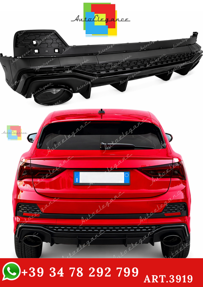 🔥ART.3919 DIFFUSORE PER AUDI Q3 F3 SPORTBACK 2019-2023 S-LINE LOOK NERO🔥