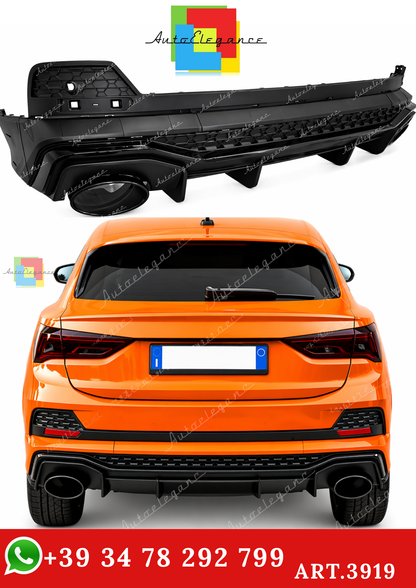 🔥ART.3919 DIFFUSORE PER AUDI Q3 F3 SPORTBACK 2019-2023 S-LINE LOOK NERO🔥
