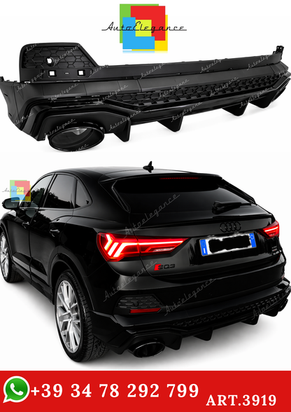 🔥ART.3919 DIFFUSORE PER AUDI Q3 F3 SPORTBACK 2019-2023 S-LINE LOOK NERO🔥
