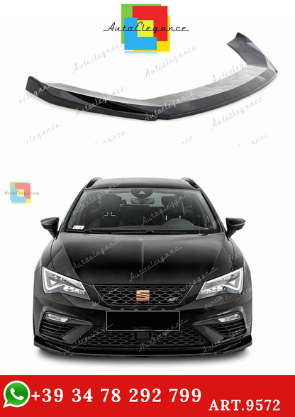 🔥ART.9572 SPLITTER ANTERIORE LEON MK 3.5 FL MAX V5 NERO LUCIDO / 2017-2020🔥