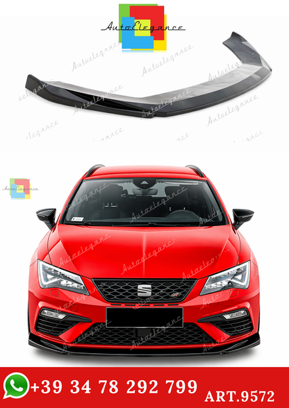 🔥ART.9572 SPLITTER ANTERIORE LEON MK 3.5 FL MAX V5 NERO LUCIDO / 2017-2020🔥