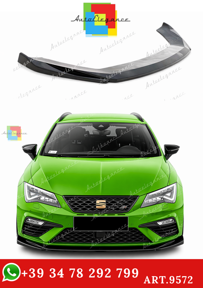 🔥ART.9572 SPLITTER ANTERIORE LEON MK 3.5 FL MAX V5 NERO LUCIDO / 2017-2020🔥