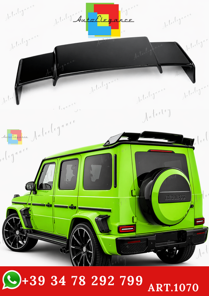 🔥ART.1070 SPOILER PER MERCEDES CLASSE G W463 W464 LOOK BRABUS NERO LUCIDO🔥