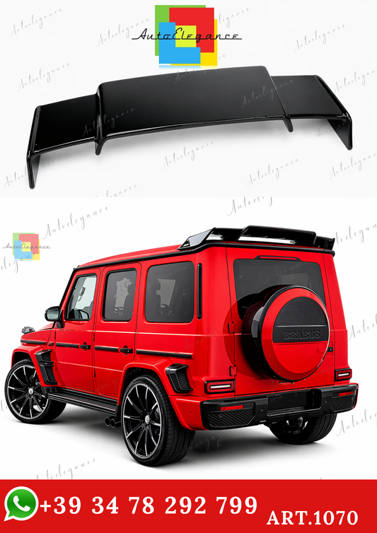 🔥ART.1070 SPOILER PER MERCEDES CLASSE G W463 W464 LOOK BRABUS NERO LUCIDO🔥