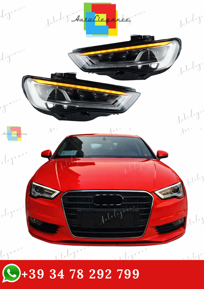 🔥COPPIA FARI A3 8V FULL FULL LED 12-16 LOOK MATRIX PER FARI ALOGENI🔥