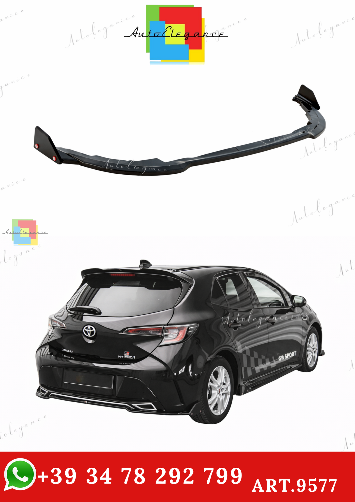 🔥ART.9577 SPLITTER POSTERIORE + ALETTE TOYOTA COROLLA GR SPORT HATCHBACK XII🔥