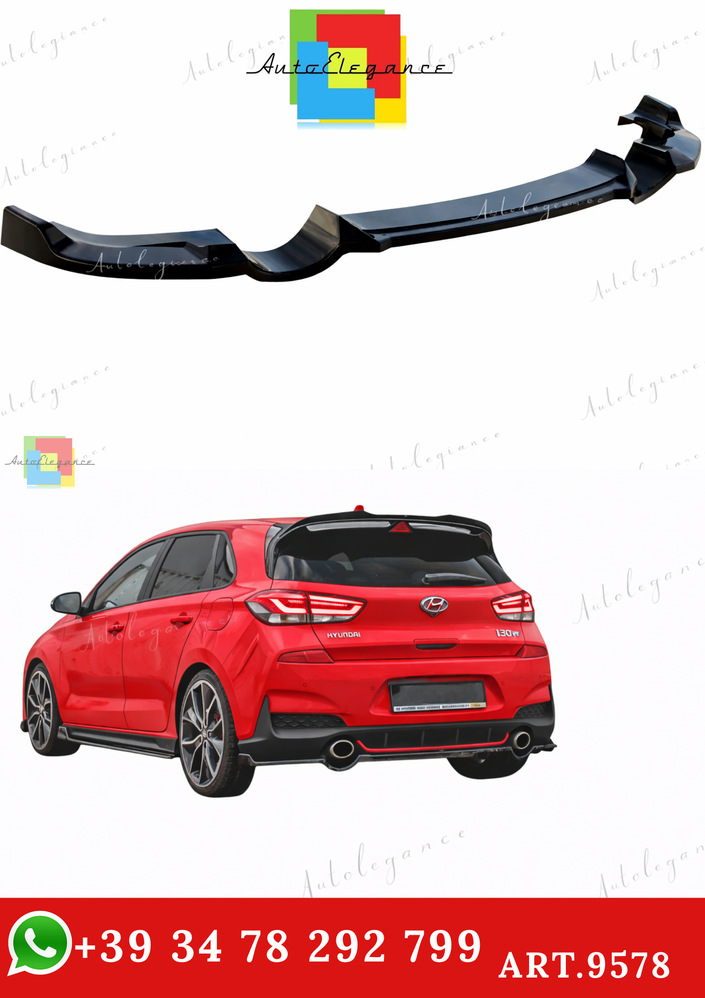 🔥ART.9578 SPLITTER POSTERIORE ADATTO PER HYUNDAI I30 N Mk3 HATCHBACK🔥