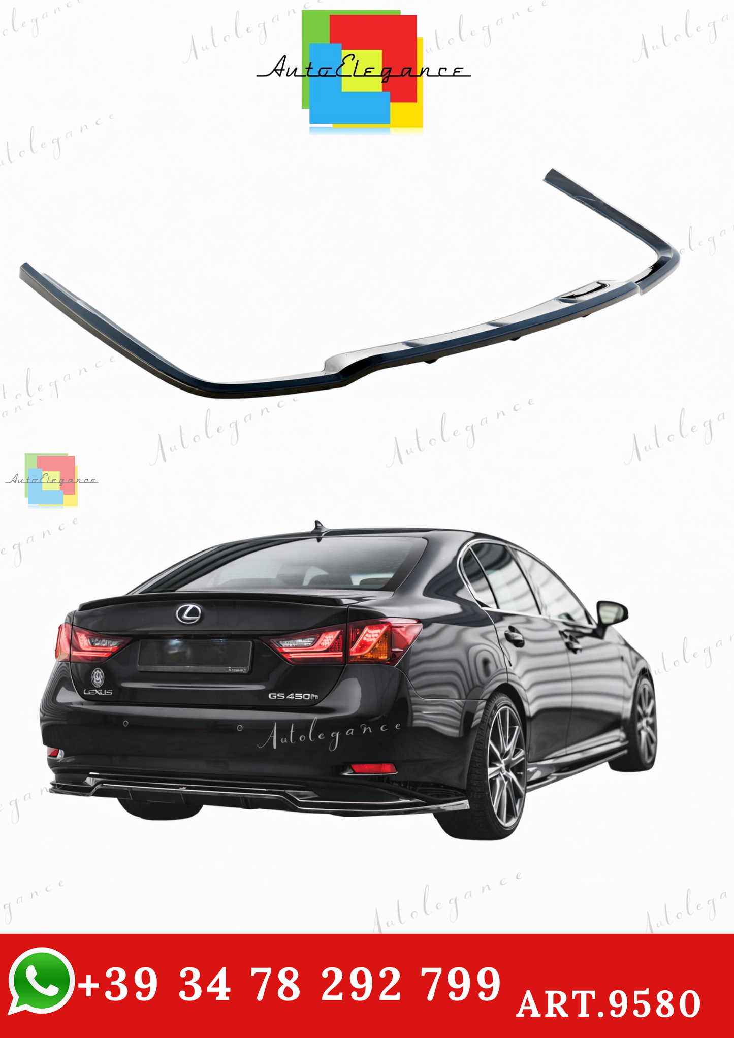 🔥ART.9580 SPLITTER POSTERIORE ADATTO PER LEXUS GS F SPORT HYBRID Mk4 (L10)🔥