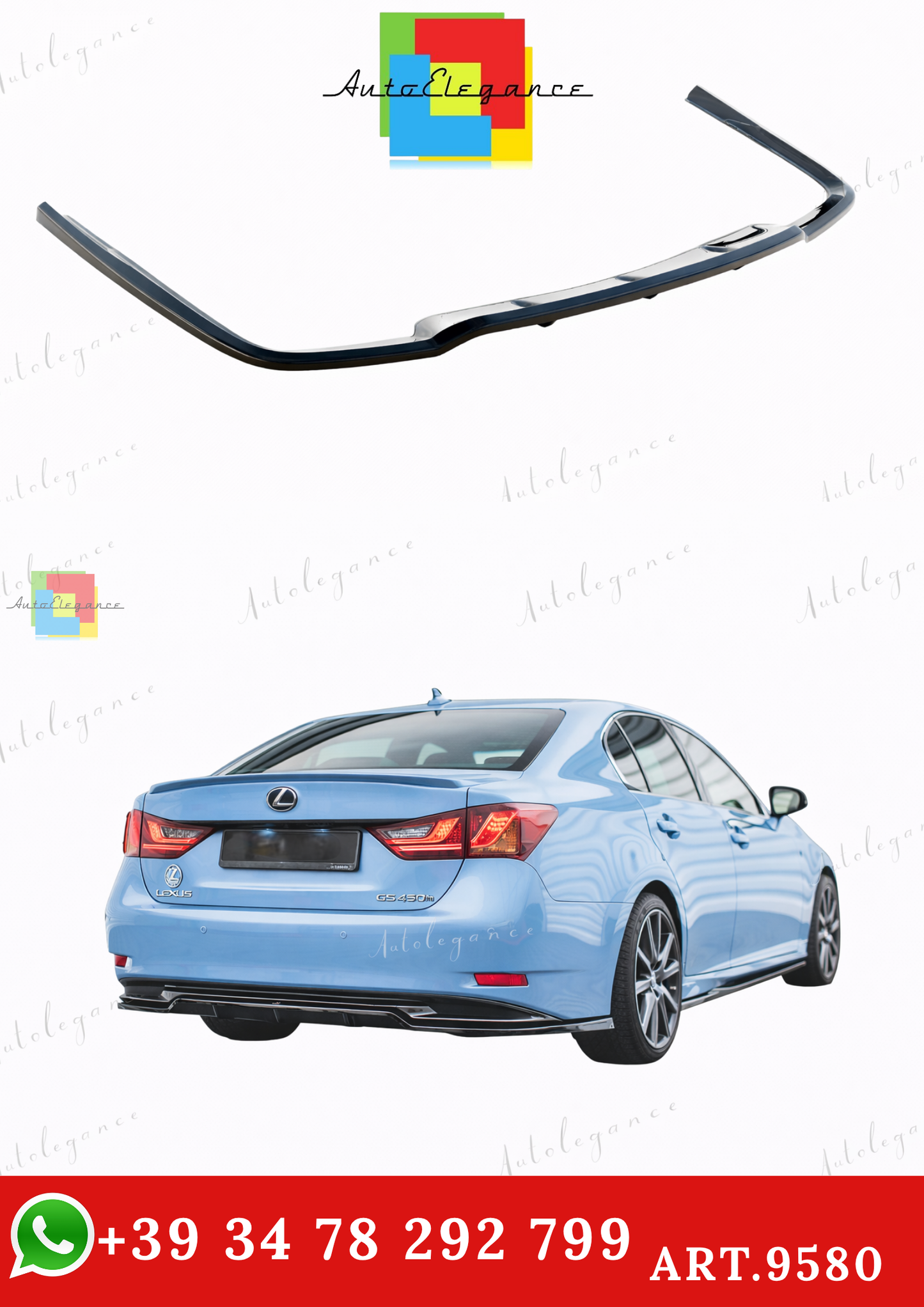 🔥ART.9580 SPLITTER POSTERIORE ADATTO PER LEXUS GS F SPORT HYBRID Mk4 (L10)🔥