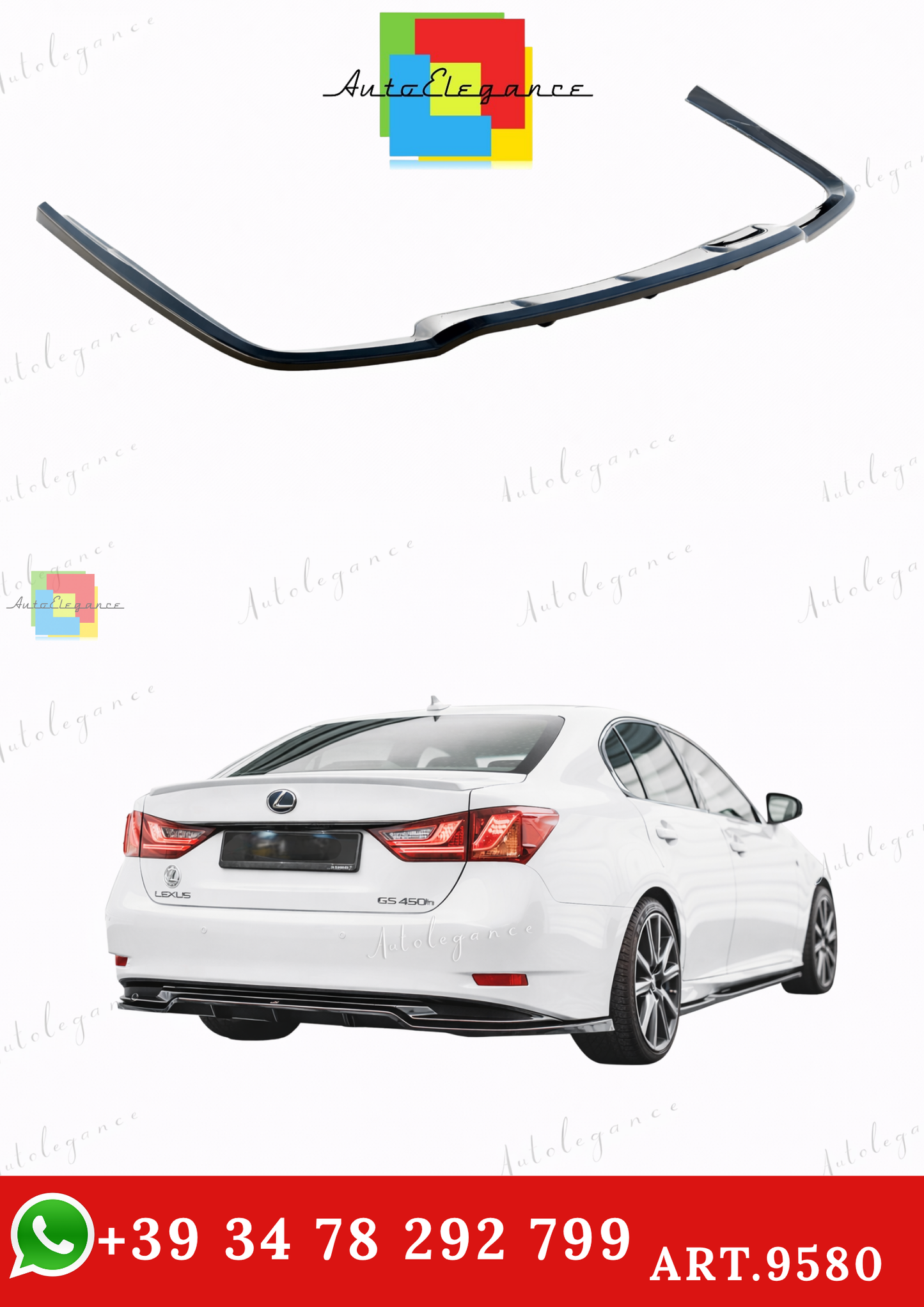🔥ART.9580 SPLITTER POSTERIORE ADATTO PER LEXUS GS F SPORT HYBRID Mk4 (L10)🔥