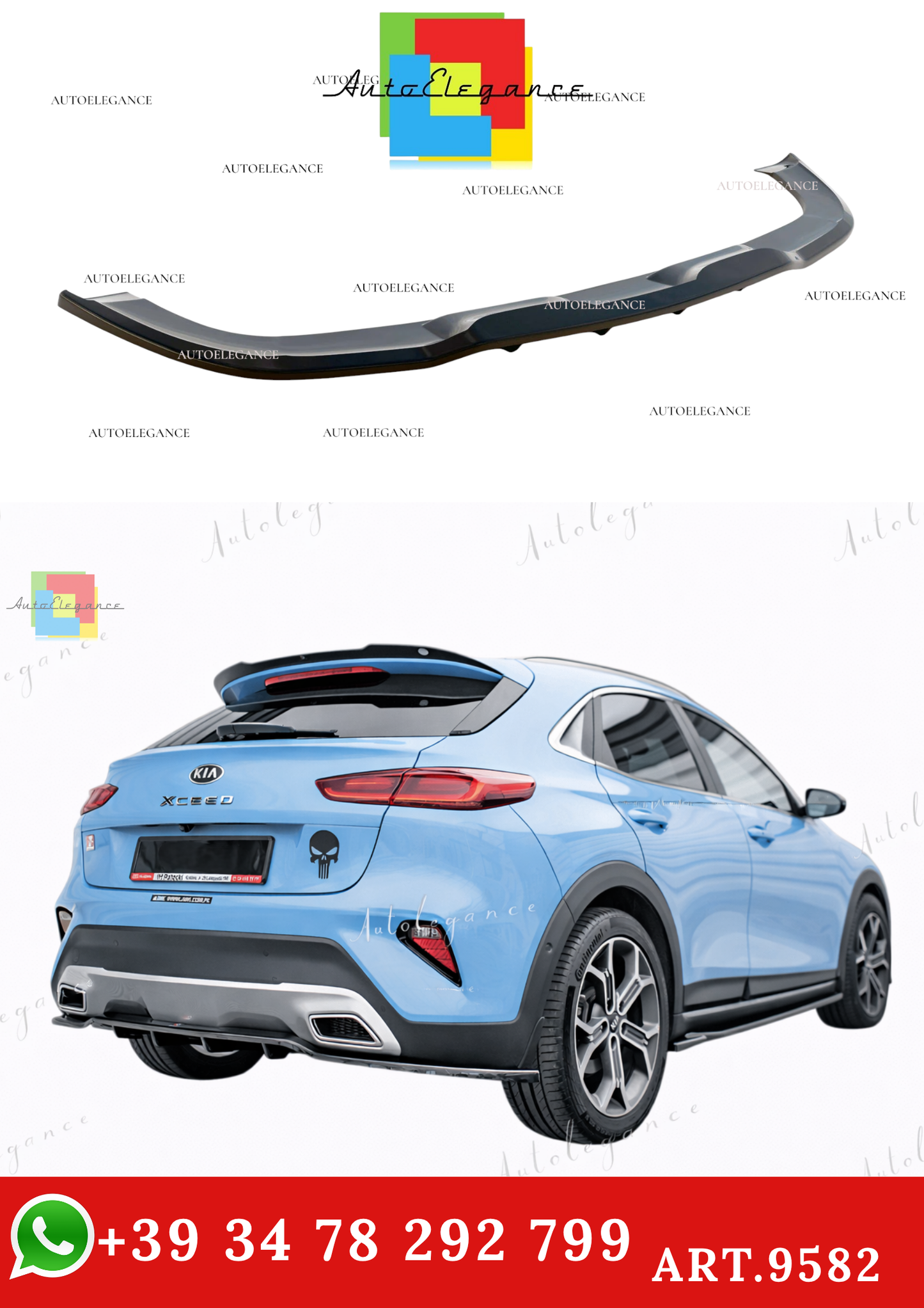 🔥ART.9582 SPLITTER POSTERIORE (CON BARRE VERTICALI) PER KIA XCEED Mk1🔥