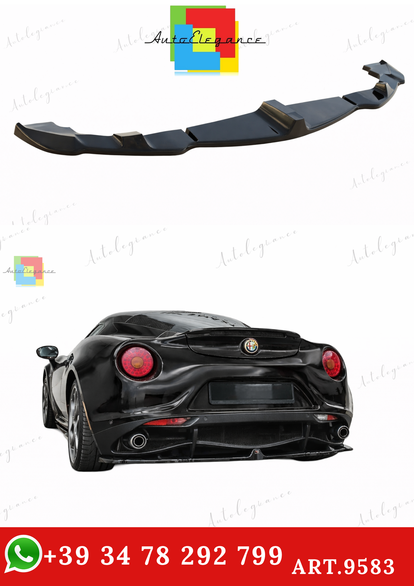 🔥ART.9583 SPLITTER POSTERIORE ADATTO PER  ALFA ROMEO 4C🔥