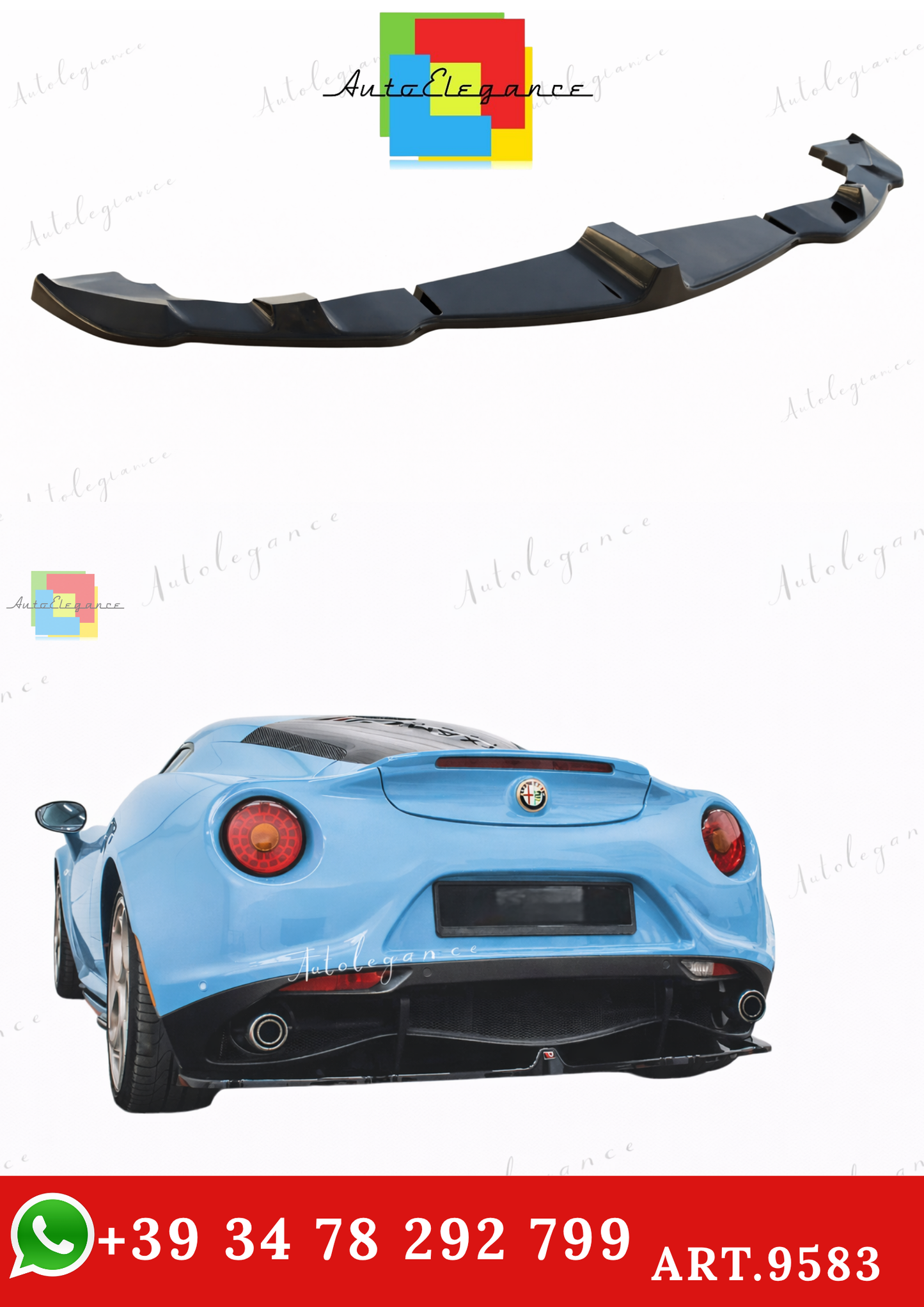 🔥ART.9583 SPLITTER POSTERIORE ADATTO PER  ALFA ROMEO 4C🔥
