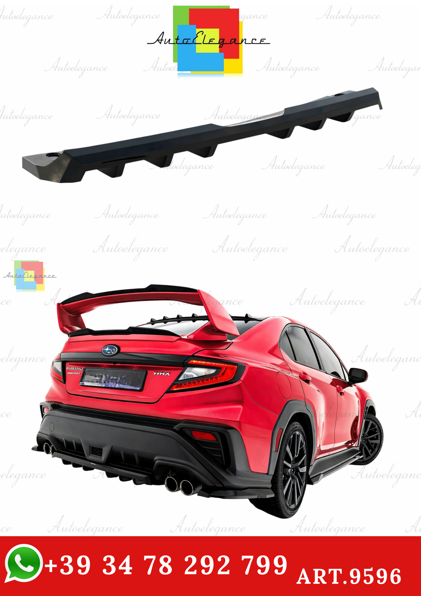 🔥ART.9596 SPLITTER POSTERIORE (CON BARRE VERTICALI) PER SUBARU WRX STI Mk2🔥