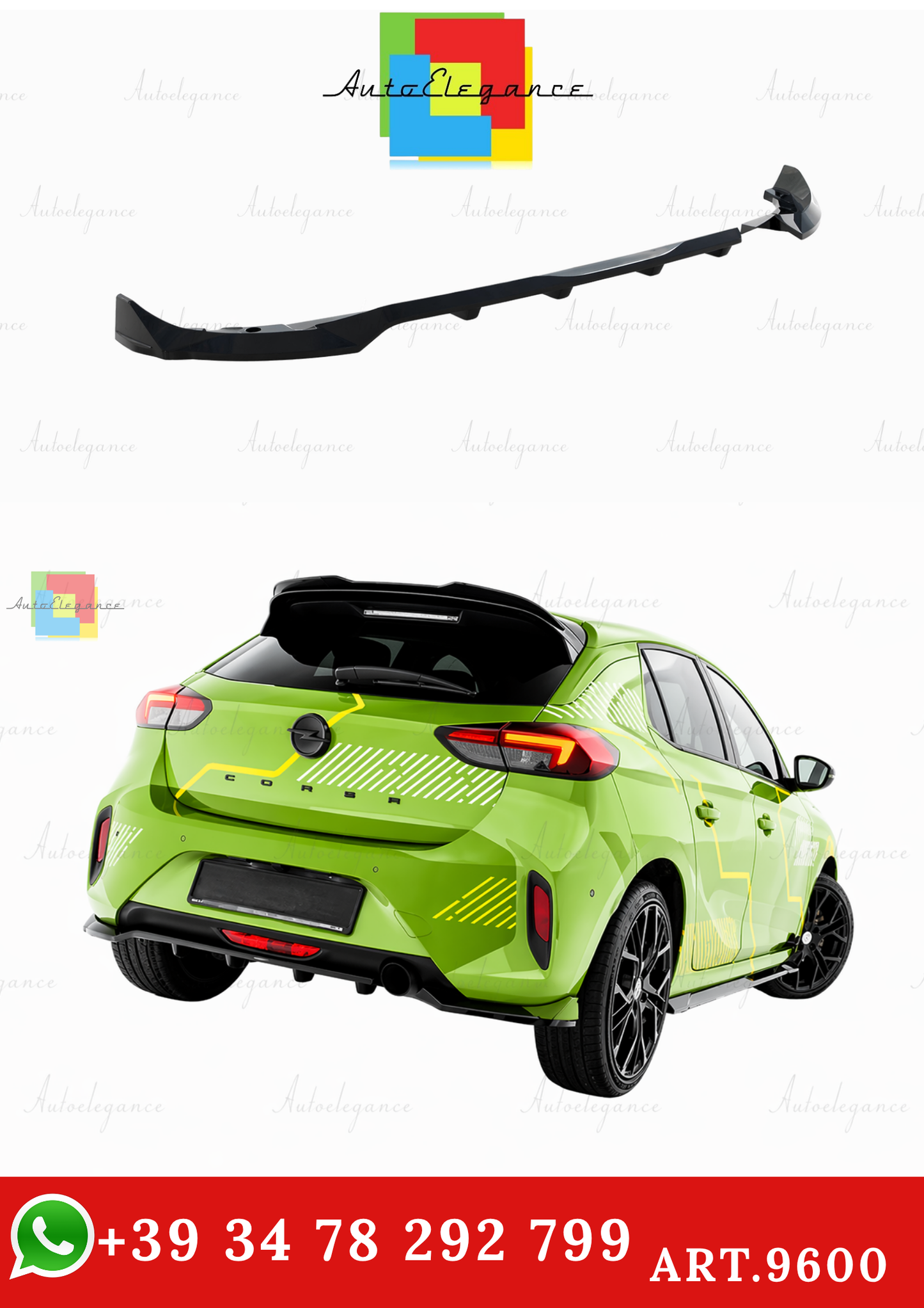 🔥ART.9600 SPLITTER POSTERIORE PER OPEL CORSA F (Mk6 FACELIFT)🔥
