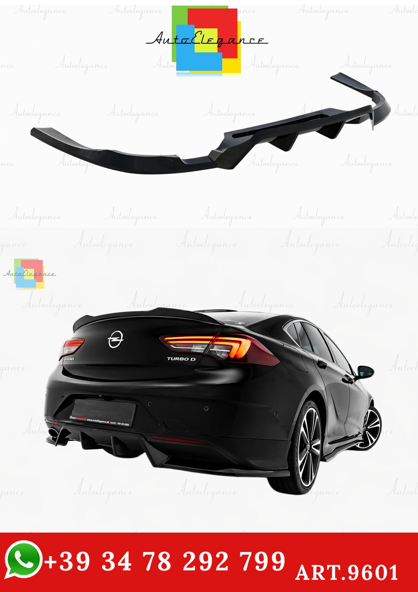 🔥ART.9601 SPLITTER POSTERIORE(CON BARRE VERTICALI) OPEL INSIGNIA OPC-LINE Mk2🔥