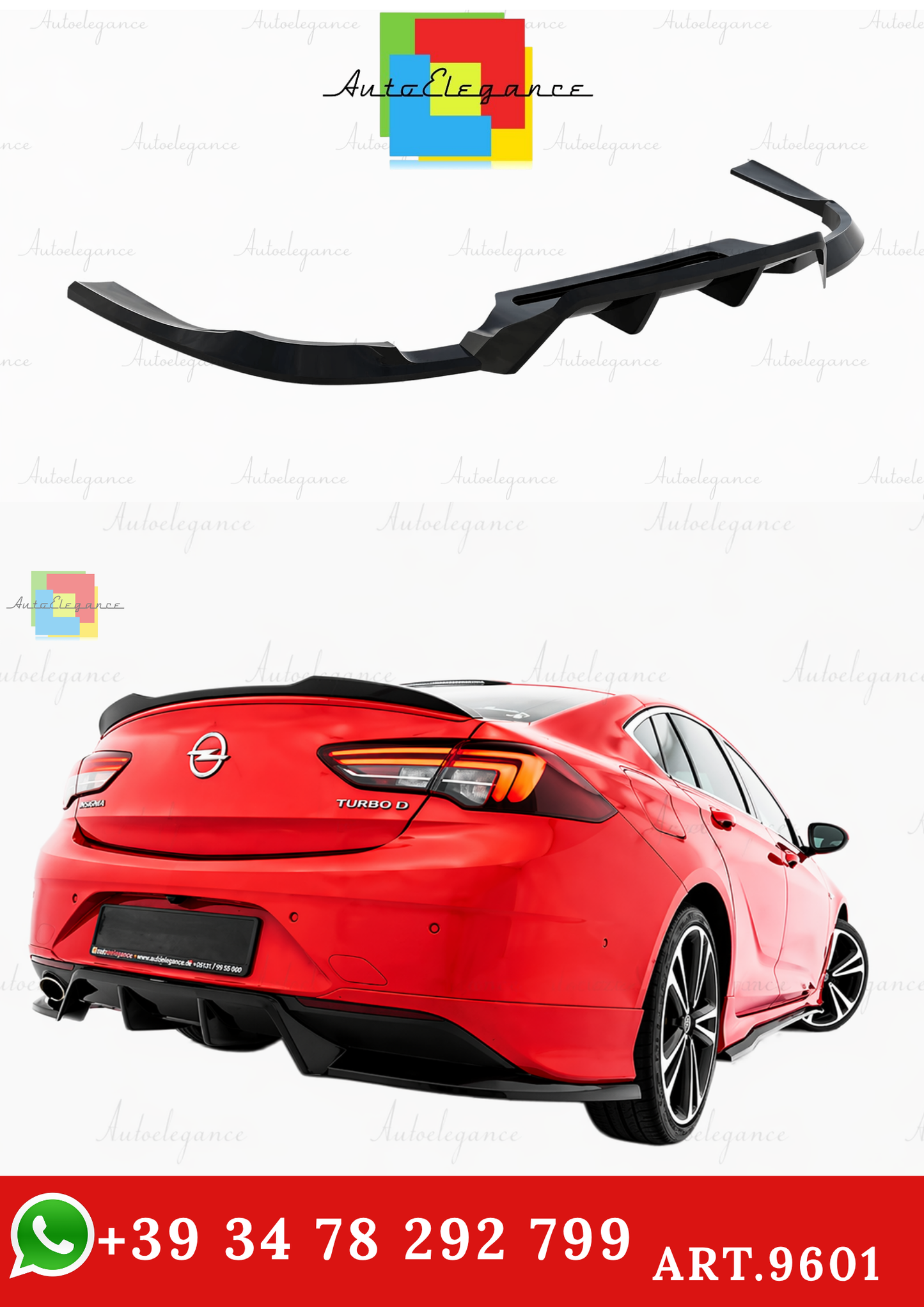 🔥ART.9601 SPLITTER POSTERIORE(CON BARRE VERTICALI) OPEL INSIGNIA OPC-LINE Mk2🔥