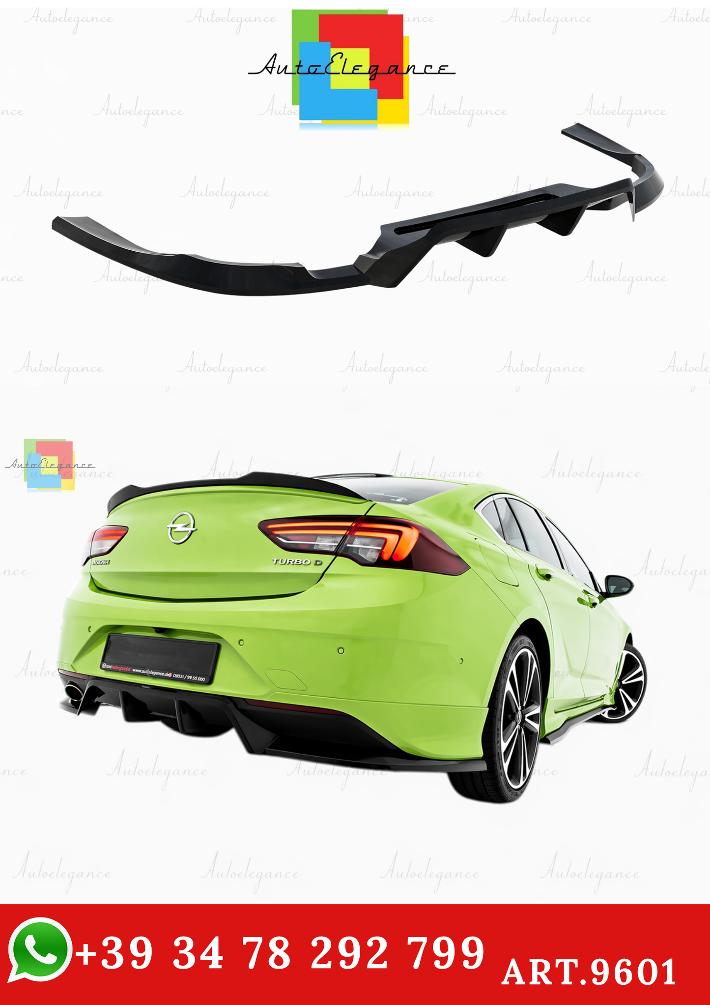 🔥ART.9601 SPLITTER POSTERIORE(CON BARRE VERTICALI) OPEL INSIGNIA OPC-LINE Mk2🔥