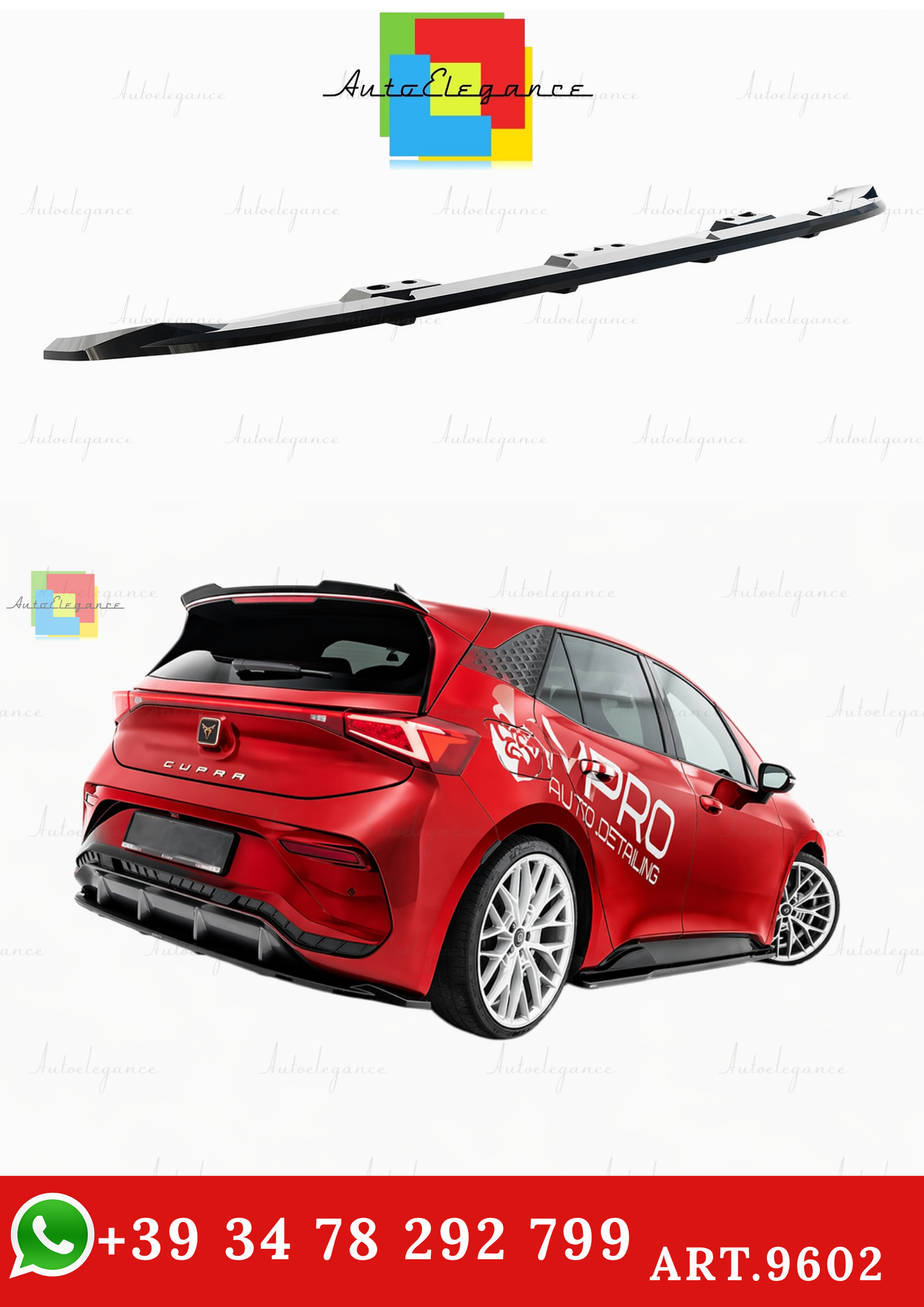 🔥ART.9602 SPLITTER POSTERIORE(CON BARRE VERTICALI) CUPRA BORN Mk1🔥