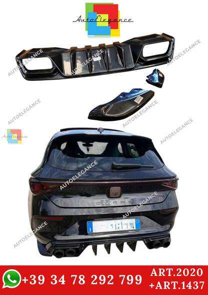 🔥ART.2020+ART.1437 DIFFUSORE +FLAP PER CUPRA LEON 2020+ NERO LUCIDO🔥