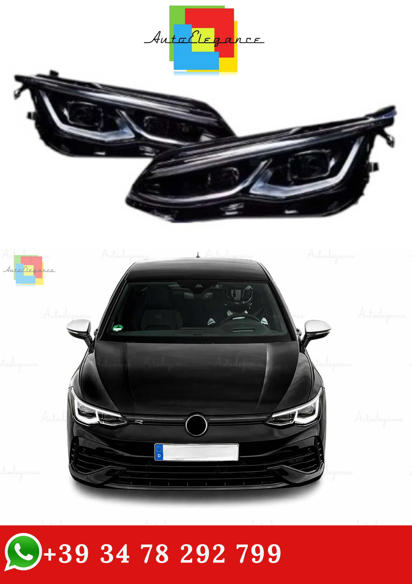🔥FARI AKD PER Golf 8 21-24 DRL INDICATORI DI DIREZIONE, ABBAGLIANTI ANGEL EYE🔥