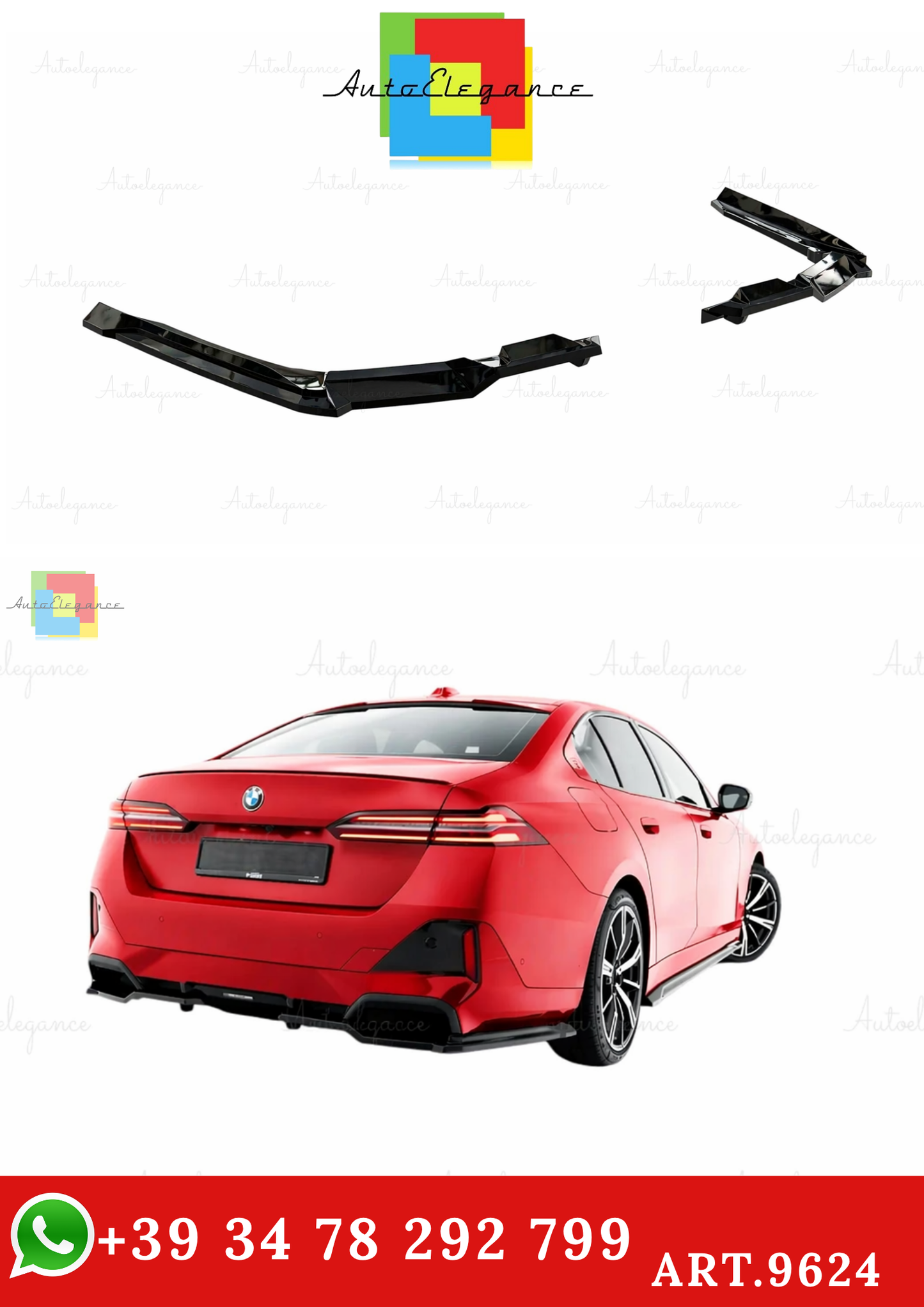 🔥ART.9624 SPLITTER POSTERIORE V.1 BMW 5 /i5 M-PACK BERLINA / TOURING G60 /G61🔥