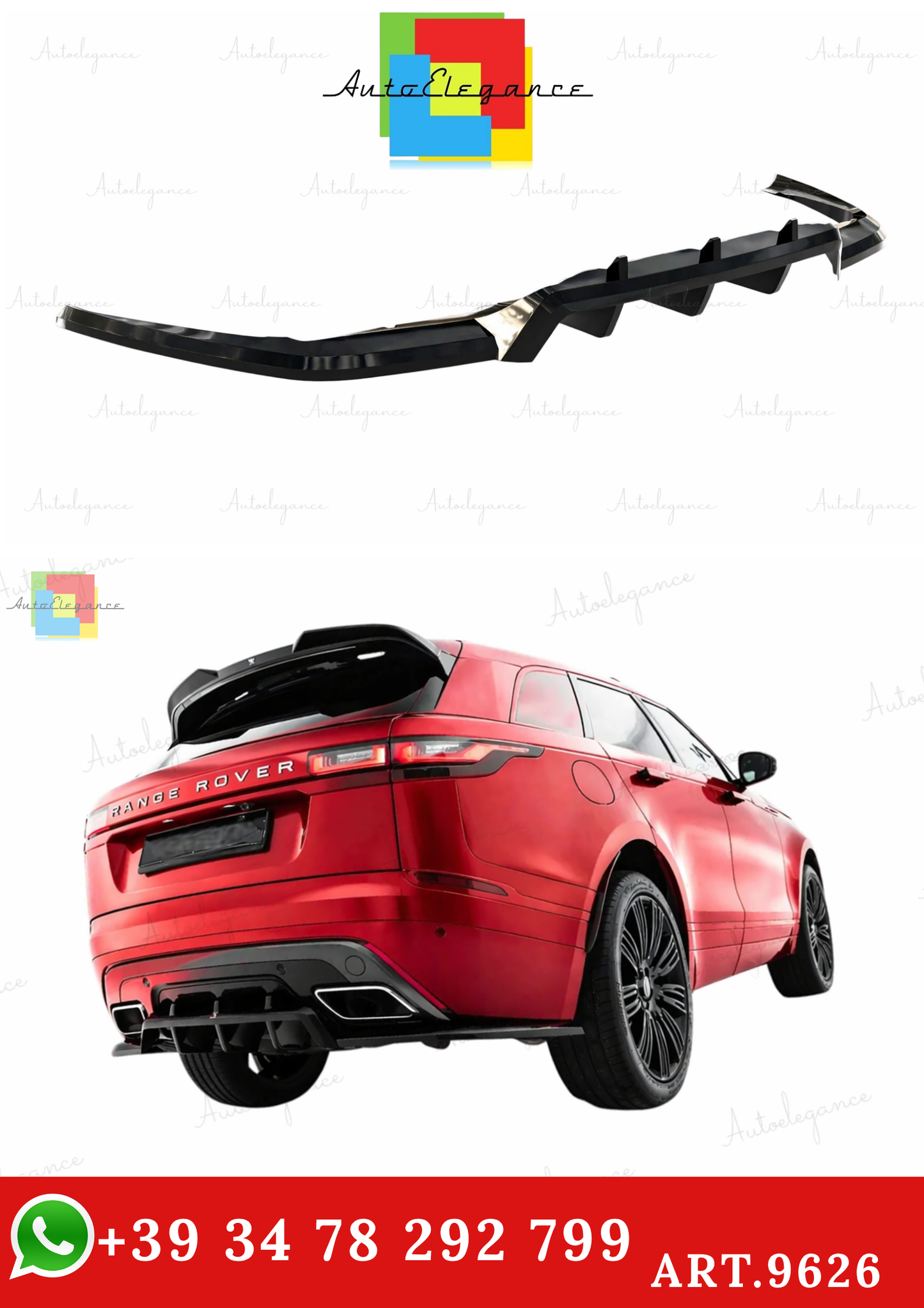 🔥ART.9626 SPLITTER POSTERIORE V.3 LAND ROVER RANGE ROVER VELAR R-DYNAMIC Mk1🔥