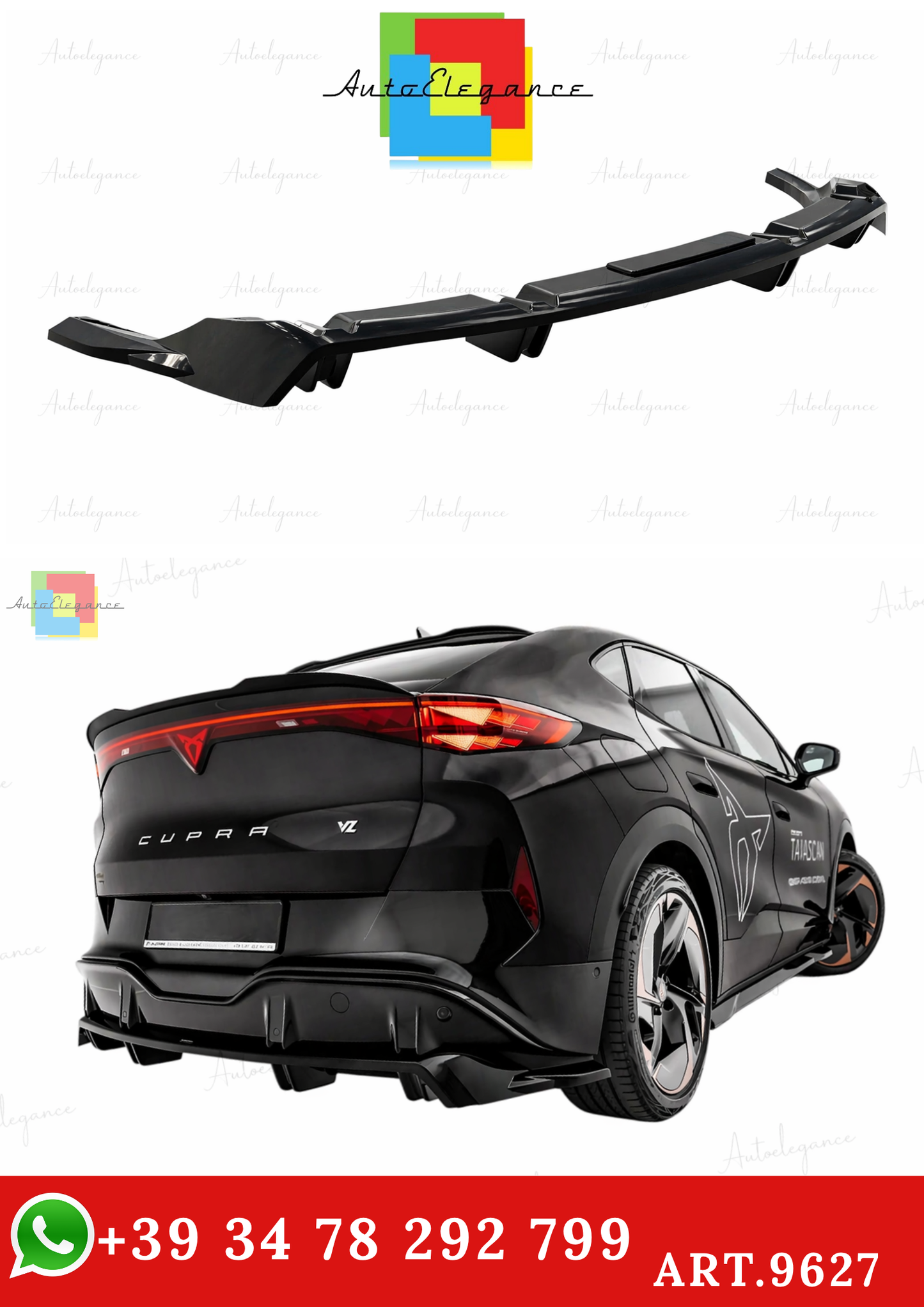 🔥ART.9627 SPLITTER POSTERIORE (CON BARRE VERTICALI) CUPRA TAVASCAN Mk1🔥