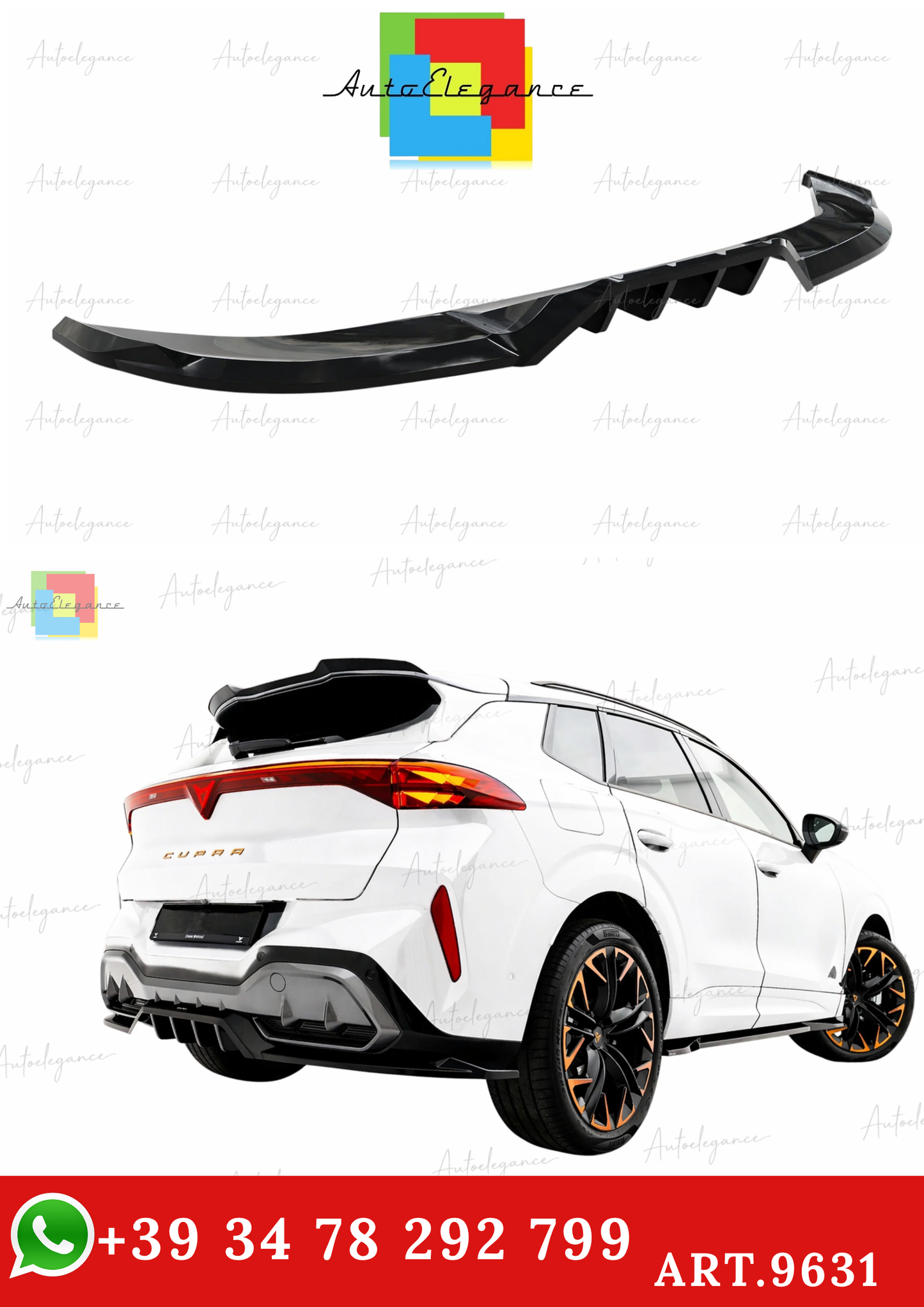 🔥ART.9631 SPLITTER POSTERIORE (CON BARRE VERTICALI) V.2 CUPRA TERRAMAR Mk1🔥