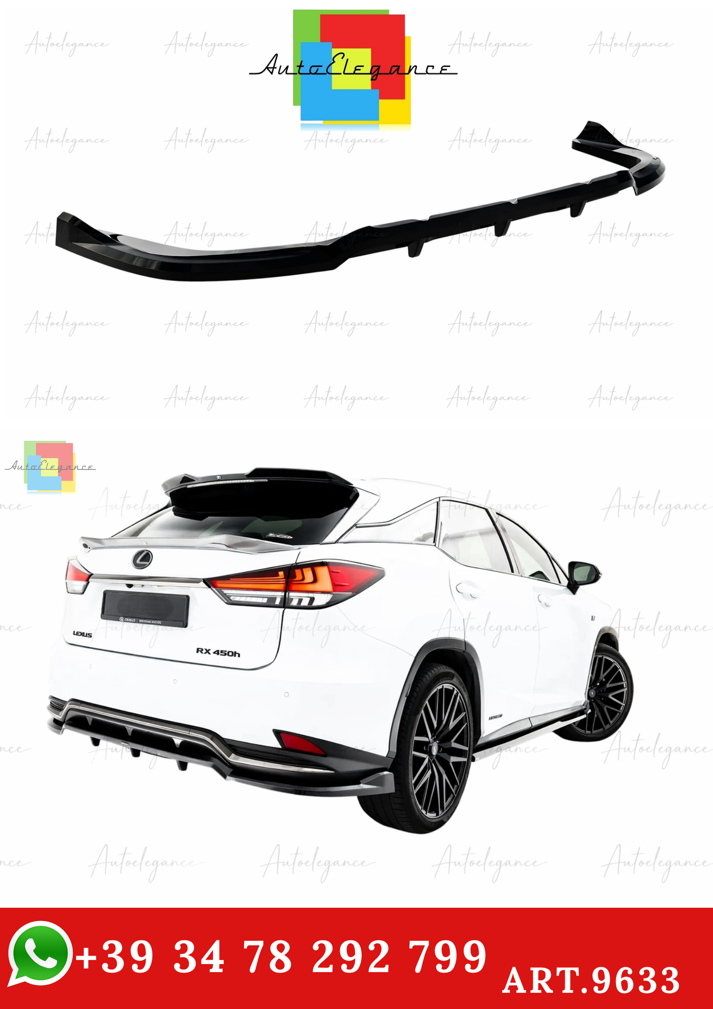 🔥ART.9633 SPLITTER POSTERIORE ADATTO PER LEXUS RX F-SPORT Mk4 FACELIFT🔥