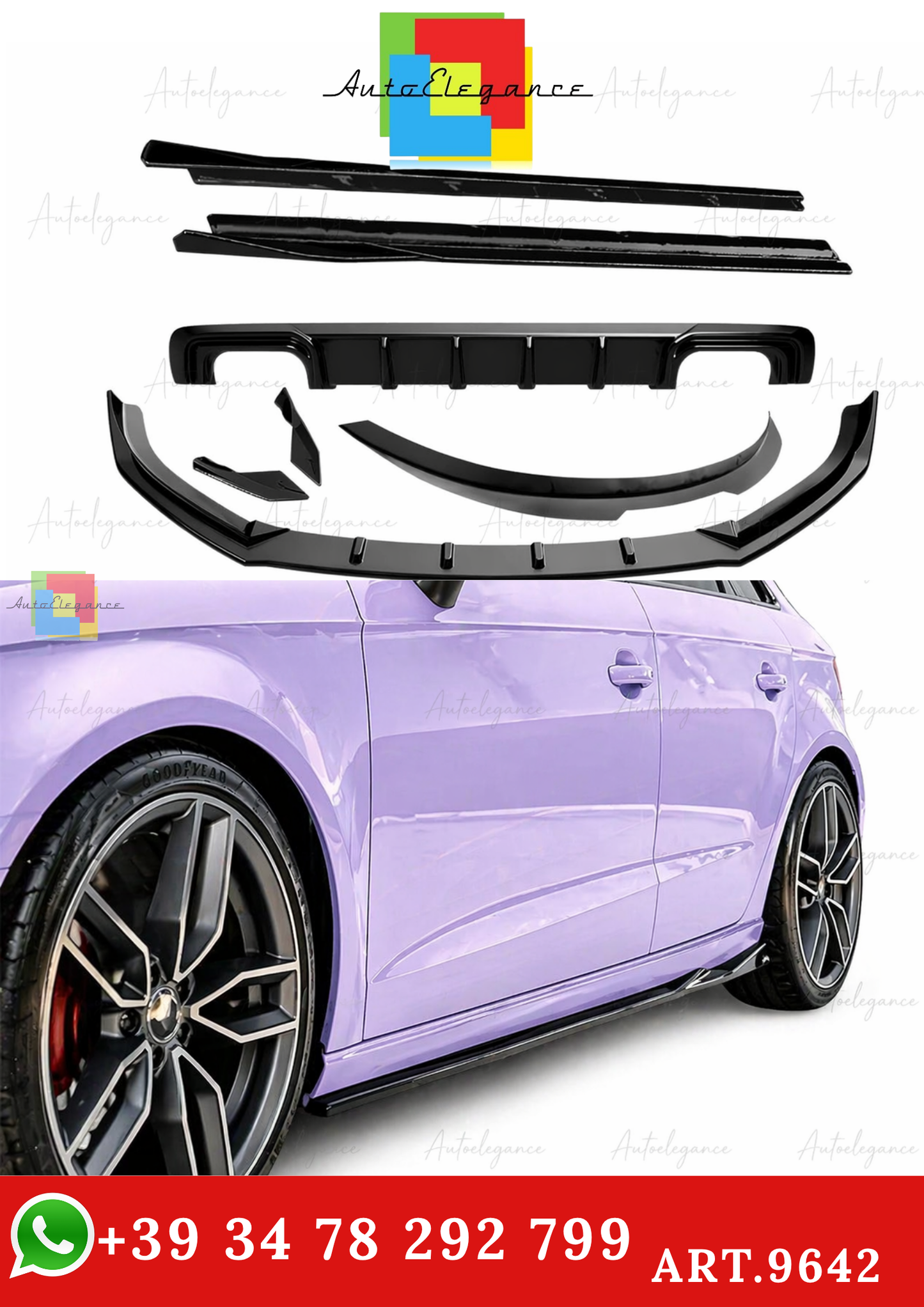 🔥ART.9642 BODYKIT ADATTO PER  AUDI A3 8V SPORTBACK 2013-2016🔥