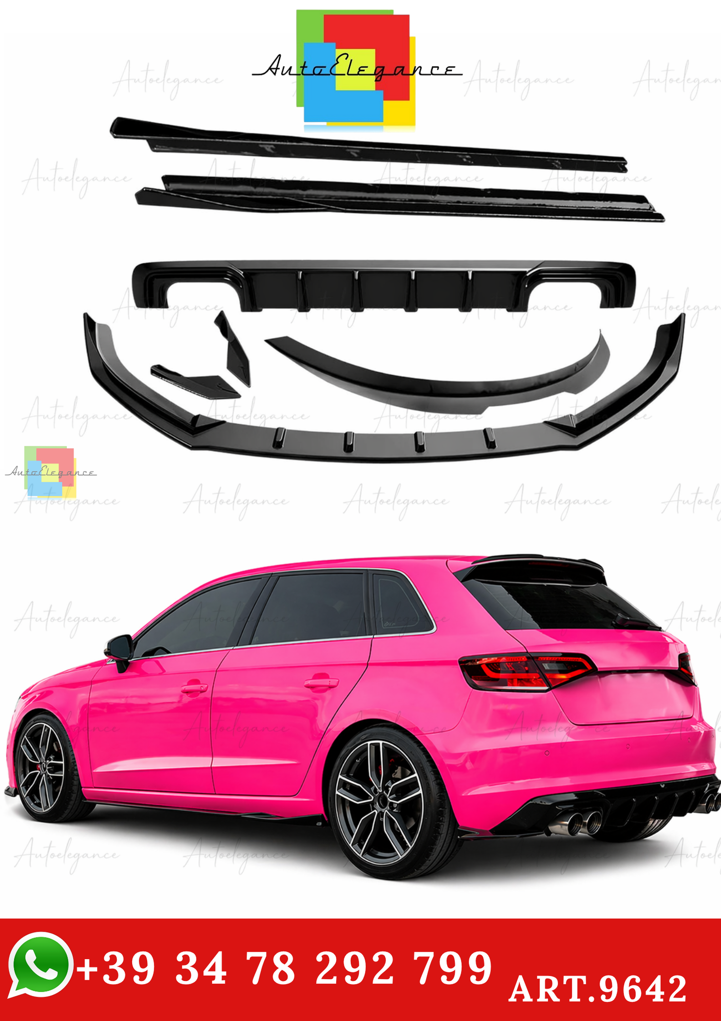 🔥ART.9642 BODYKIT ADATTO PER  AUDI A3 8V SPORTBACK 2013-2016🔥