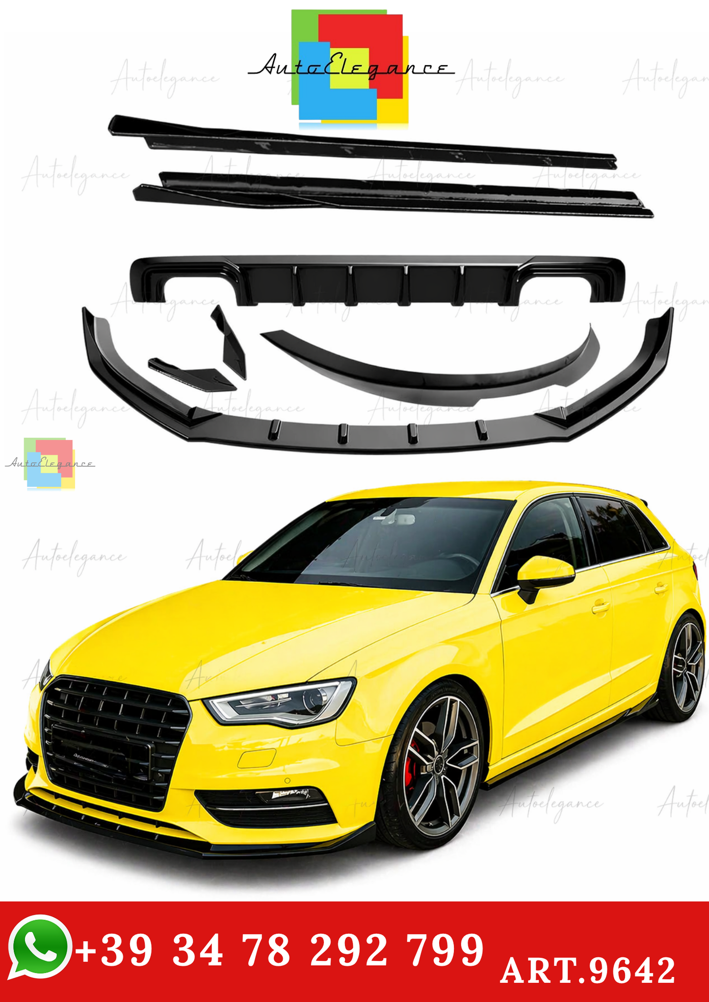 🔥ART.9642 BODYKIT ADATTO PER  AUDI A3 8V SPORTBACK 2013-2016🔥