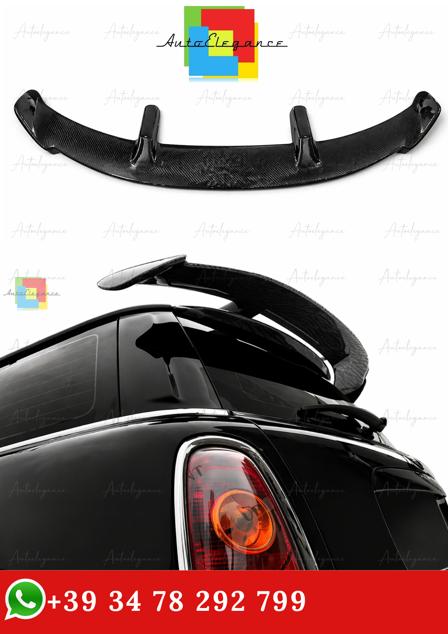 🔥SPOILER PER MINI COOPER F56 F55 JCW R50 R56 MATERIALE ABS FIBRA DI CARBONI🔥