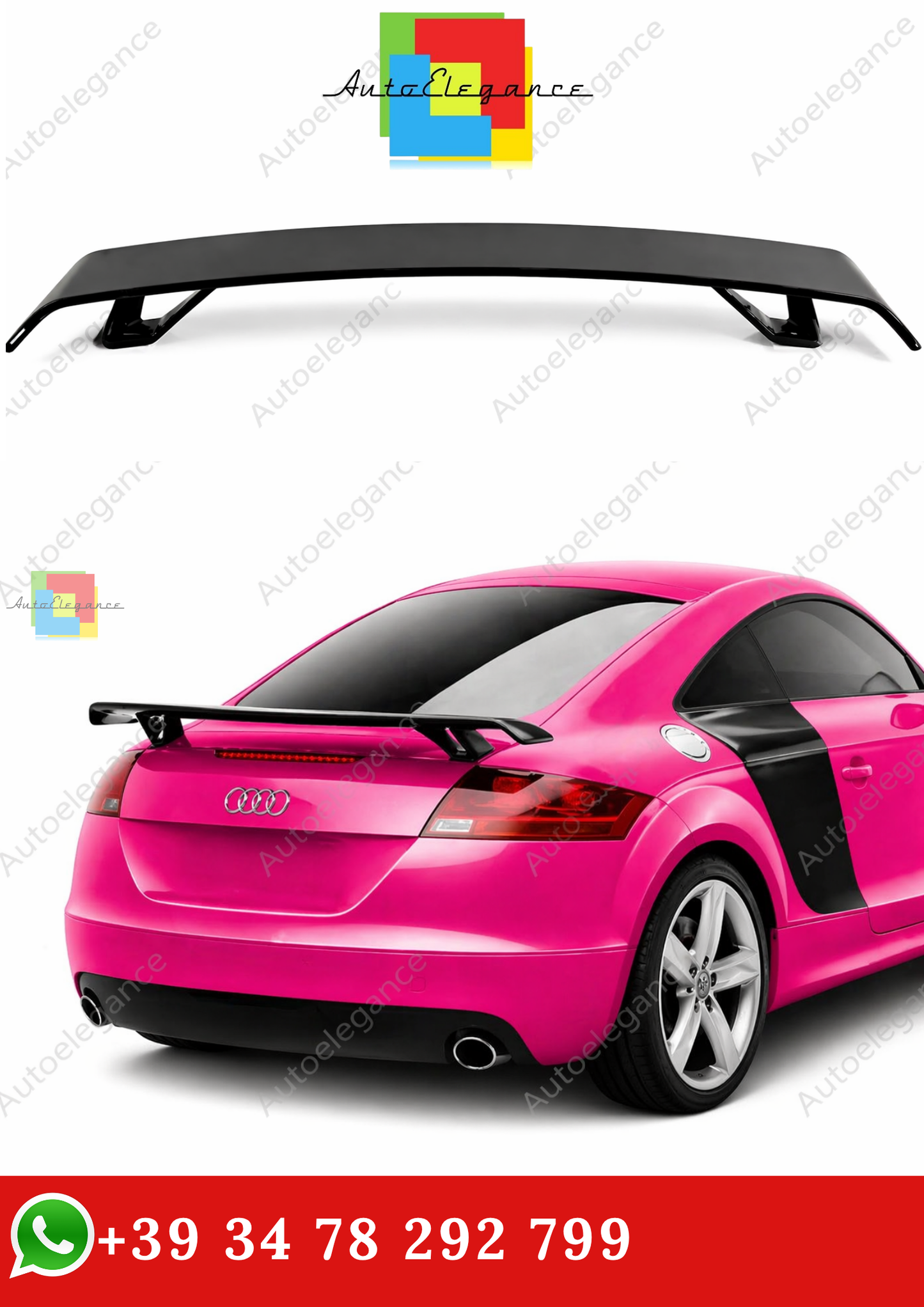 🔥SPOILER POSTERIORE PER BAGAGLIAIO NERO LUCIDO PER AUDI TT MK2 2008 -2018🔥