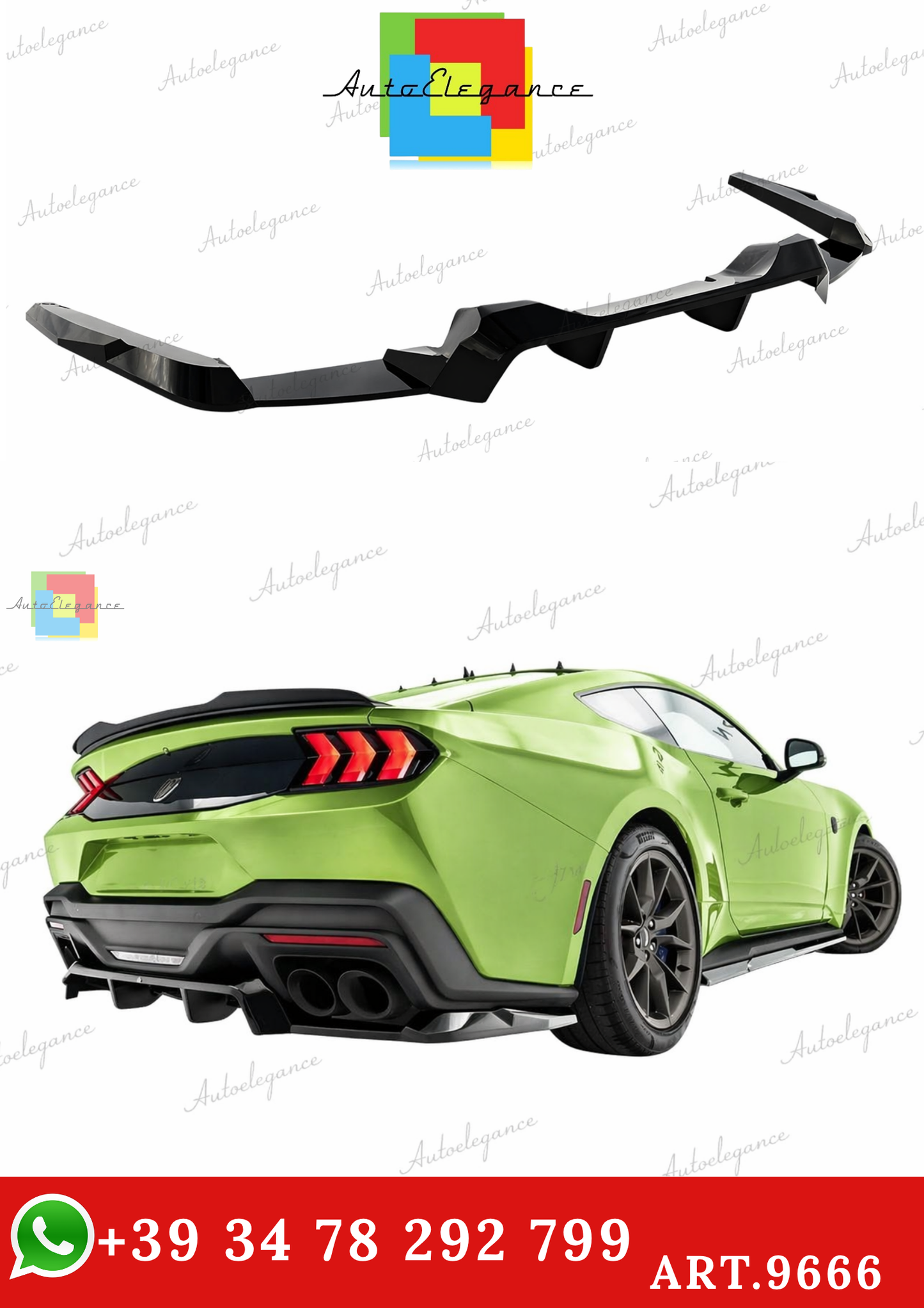 🔥ART.9666 SPLITTER POSTERIORE ADATTO PER FORD MUSTANG DARK HORSE Mk7🔥