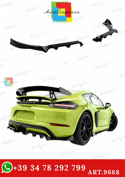 🔥ART.9668 SPLITTER POSTERIORE(CON BARRE VERTICALI PORSCHE 718 CAYMAN GTS 982c🔥