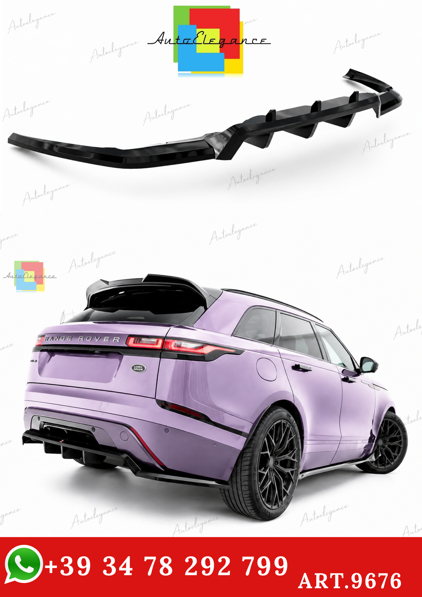 🔥ART.9676 SPLITTER POSTERIORE V.2 LAND ROVER RANGE ROVER VELAR R-DYNAMIC Mk1🔥