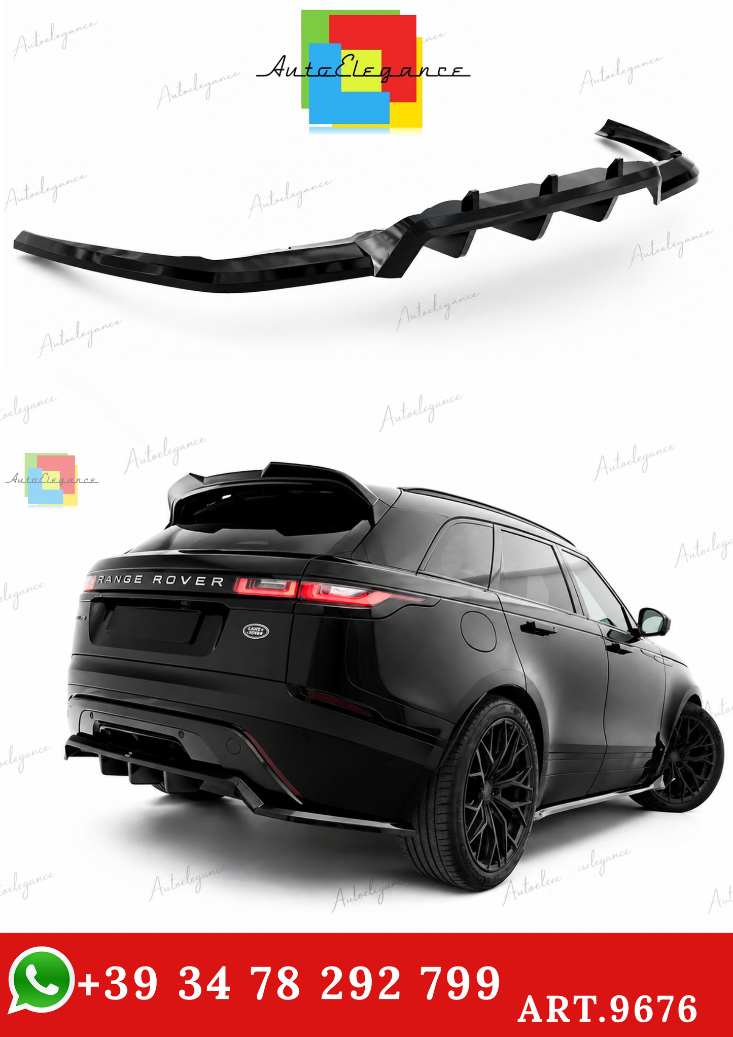 🔥ART.9676 SPLITTER POSTERIORE V.2 LAND ROVER RANGE ROVER VELAR R-DYNAMIC Mk1🔥