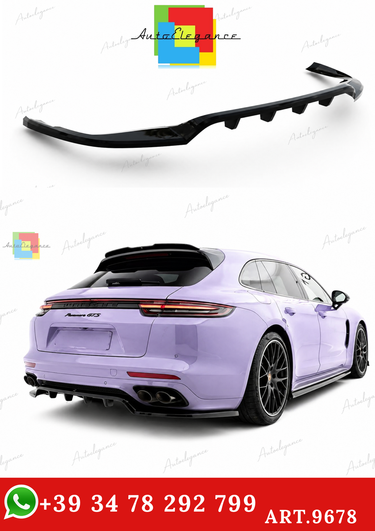 🔥ART.9678 SPLITTER POSTERIORE PORSCHE PANAMERA GTS SPORT TURISMO 971 FACELIFT🔥